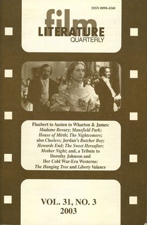 LITERATURE / FILM QUARTERLY magazine side cover Issue 123  Vol 31 # 3  2003